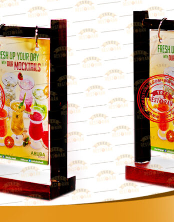 tent card ring putar kayu