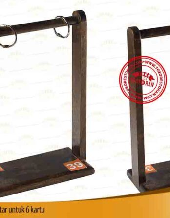 Tent Card Kayu + Ring + Sticker Nomor Meja