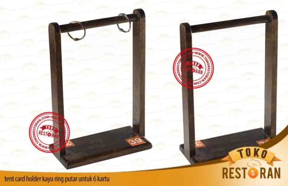 Tent Card Kayu + Ring + Sticker Nomor Meja