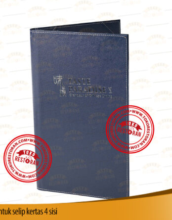 Cover Menu Kulit Sintetis Untuk Selip Kertas 4 Sisi