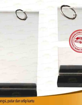Tencard Holder Acrylic Dua Fungsi Putar dan Selip Kartu