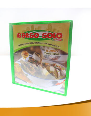 Cover menu lipat mika plastik
