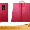 Cover menu kulit + logo plat hitam emas + jilid baut - Image 2